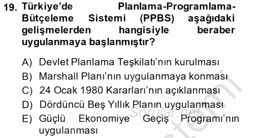 Maliye Politikası 2 2013 - 2014 Ara Sınavı 19.Soru