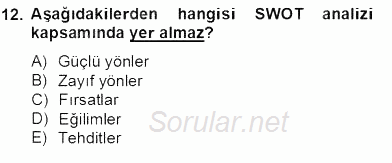 Marka İletişiminde Analiz ve Araştırma 2 2013 - 2014 Tek Ders Sınavı 12.Soru