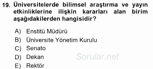 Türk Eğitim Tarihi 2016 - 2017 Dönem Sonu Sınavı 19.Soru