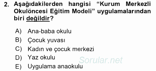 Türk Eğitim Tarihi 2016 - 2017 Dönem Sonu Sınavı 2.Soru
