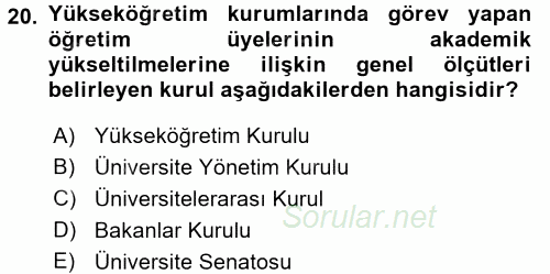 Türk Eğitim Tarihi 2016 - 2017 Dönem Sonu Sınavı 20.Soru