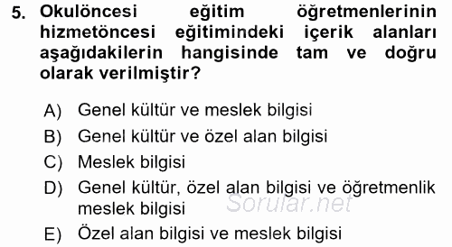 Türk Eğitim Tarihi 2016 - 2017 Dönem Sonu Sınavı 5.Soru