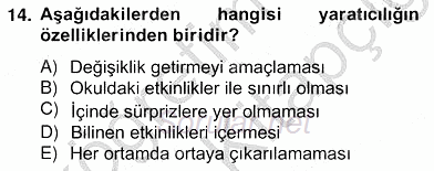 Görsel Sanatlar Eğitimi 2012 - 2013 Ara Sınavı 14.Soru