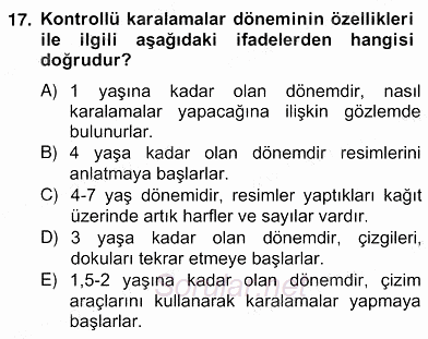 Görsel Sanatlar Eğitimi 2012 - 2013 Ara Sınavı 17.Soru