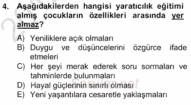 Görsel Sanatlar Eğitimi 2012 - 2013 Ara Sınavı 4.Soru