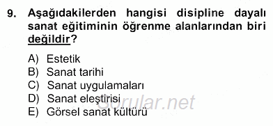 Görsel Sanatlar Eğitimi 2012 - 2013 Ara Sınavı 9.Soru
