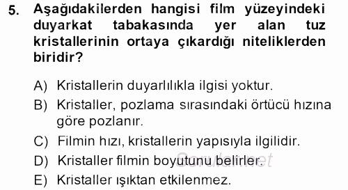 Temel Fotoğrafçılık 2014 - 2015 Dönem Sonu Sınavı 5.Soru