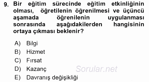 Kişisel Satış Teknikleri 2016 - 2017 Ara Sınavı 9.Soru