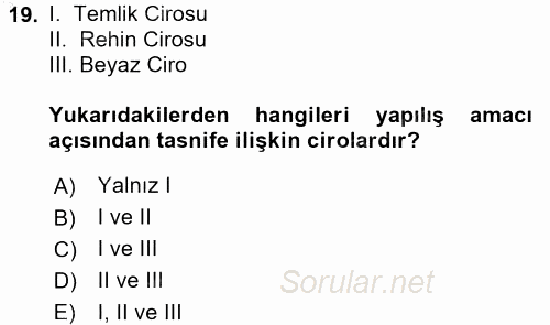 Ticaret Hukuku 2016 - 2017 3 Ders Sınavı 19.Soru