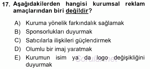 Sosyal Hizmet Yönetimi 2015 - 2016 Ara Sınavı 17.Soru