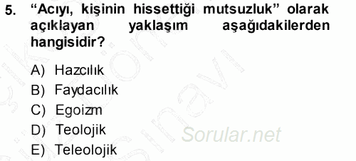 İşletmelerde Sosyal Sorumluluk Ve Etik 2013 - 2014 Dönem Sonu Sınavı 5.Soru