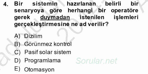 Ev Teknolojisi 2014 - 2015 Ara Sınavı 4.Soru