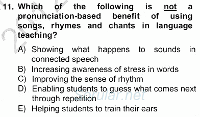 Çocuklara Yabancı Dil Öğretimi 2 2012 - 2013 Ara Sınavı 11.Soru