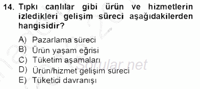Marka İletişim Kampanyaları 2013 - 2014 Tek Ders Sınavı 14.Soru