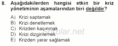 Marka İletişim Kampanyaları 2013 - 2014 Tek Ders Sınavı 8.Soru