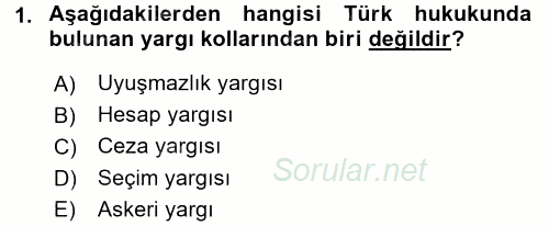 Medeni Usul Hukuku 2015 - 2016 Dönem Sonu Sınavı 1.Soru