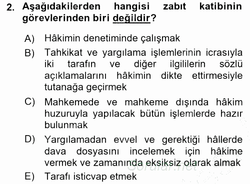 Medeni Usul Hukuku 2015 - 2016 Dönem Sonu Sınavı 2.Soru