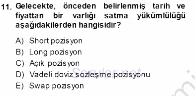 Finansal Ekonomi 2013 - 2014 Dönem Sonu Sınavı 11.Soru