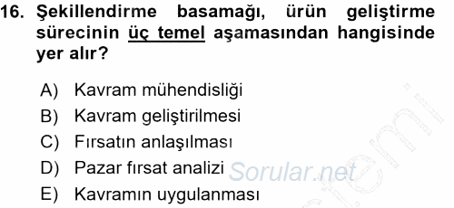 Girişimcilik ve İş Kurma 2015 - 2016 Ara Sınavı 16.Soru