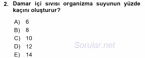 Temel Veteriner Biyokimya 2015 - 2016 Ara Sınavı 2.Soru