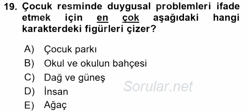 Çocukta Sanat Eğitimi Ve Yaratıcılık 2017 - 2018 Dönem Sonu Sınavı 19.Soru