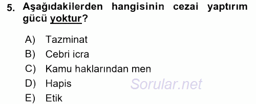 Basın Fotoğrafçılığı 2017 - 2018 3 Ders Sınavı 5.Soru