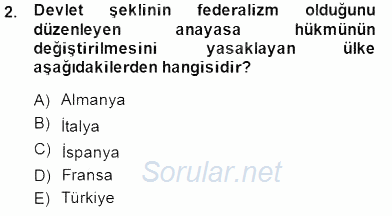 Anayasa 2 2014 - 2015 Ara Sınavı 2.Soru