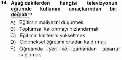 Okulöncesinde Öğretim Teknolojileri Ve Materyal Tasarımı 2012 - 2013 Ara Sınavı 14.Soru