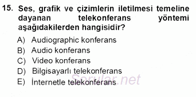 Okulöncesinde Öğretim Teknolojileri Ve Materyal Tasarımı 2012 - 2013 Ara Sınavı 15.Soru
