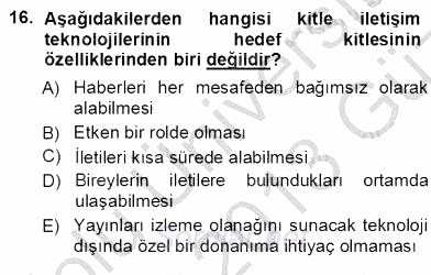 Okulöncesinde Öğretim Teknolojileri Ve Materyal Tasarımı 2012 - 2013 Ara Sınavı 16.Soru