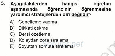 Okulöncesinde Öğretim Teknolojileri Ve Materyal Tasarımı 2012 - 2013 Ara Sınavı 5.Soru