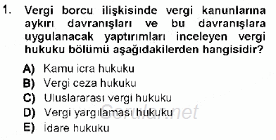 Vergi Ceza Hukuku 2012 - 2013 Ara Sınavı 1.Soru