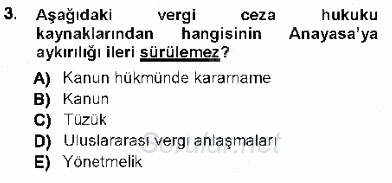 Vergi Ceza Hukuku 2012 - 2013 Ara Sınavı 3.Soru