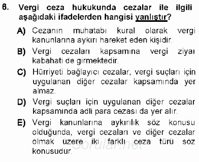 Vergi Ceza Hukuku 2012 - 2013 Ara Sınavı 6.Soru