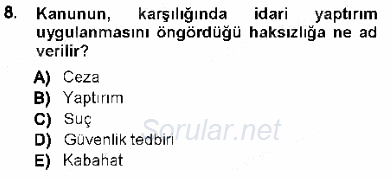 Vergi Ceza Hukuku 2012 - 2013 Ara Sınavı 8.Soru