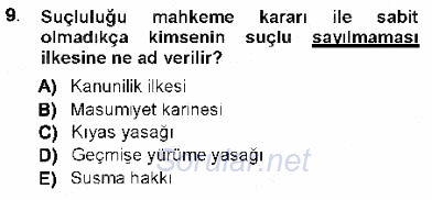 Vergi Ceza Hukuku 2012 - 2013 Ara Sınavı 9.Soru