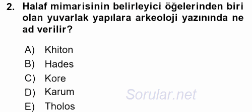 Eski Mezopotamya ve Mısır Tarihi 2015 - 2016 Ara Sınavı 2.Soru