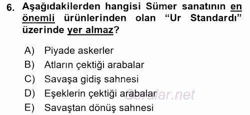 Eski Mezopotamya ve Mısır Tarihi 2015 - 2016 Ara Sınavı 6.Soru