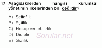 Girişim Finansmanı 2013 - 2014 Dönem Sonu Sınavı 12.Soru