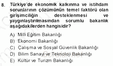 Girişim Finansmanı 2013 - 2014 Dönem Sonu Sınavı 8.Soru