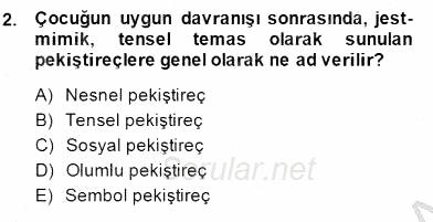 Davranış Ve Öğrenme Sorunu Olan Çocukların Eğitimi 2014 - 2015 Dönem Sonu Sınavı 2.Soru