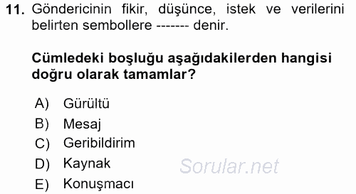 Profesyonel Yaşamda İmaj ve İtibar Yönetimi 2017 - 2018 Ara Sınavı 11.Soru