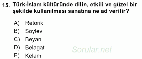 Profesyonel Yaşamda İmaj ve İtibar Yönetimi 2017 - 2018 Ara Sınavı 15.Soru