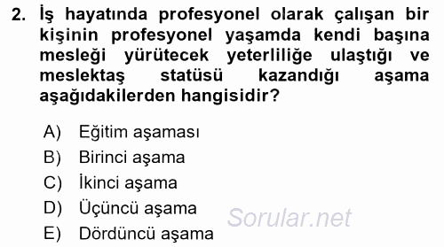 Profesyonel Yaşamda İmaj ve İtibar Yönetimi 2017 - 2018 Ara Sınavı 2.Soru