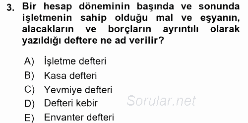 Türk Vergi Sistemi 2016 - 2017 Ara Sınavı 3.Soru