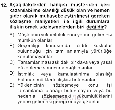 Gayrimenkul Yönetiminde Mesleki Etik 2014 - 2015 Dönem Sonu Sınavı 12.Soru