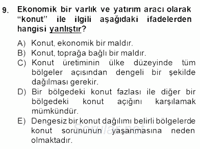 Gayrimenkul Yönetiminde Mesleki Etik 2014 - 2015 Dönem Sonu Sınavı 9.Soru