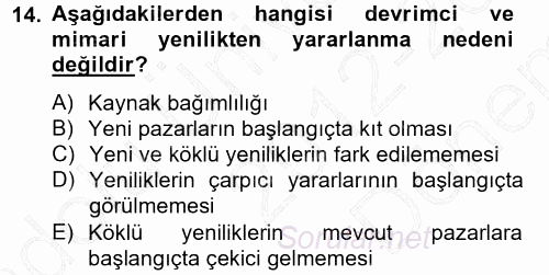 Stratejik Yönetim 2012 - 2013 Dönem Sonu Sınavı 14.Soru