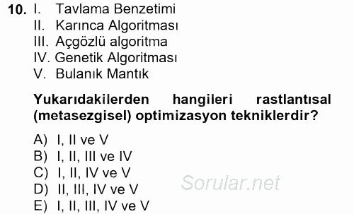 Lojistikte Teknoloji Kullanımı 2014 - 2015 Tek Ders Sınavı 10.Soru