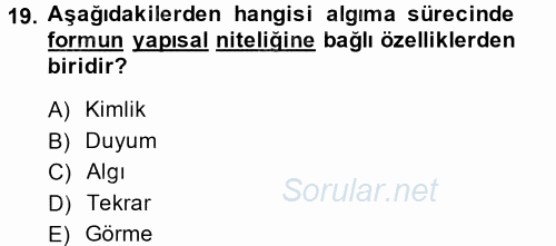 Bilgisayar Destekli Temel Tasarım 2014 - 2015 Ara Sınavı 19.Soru